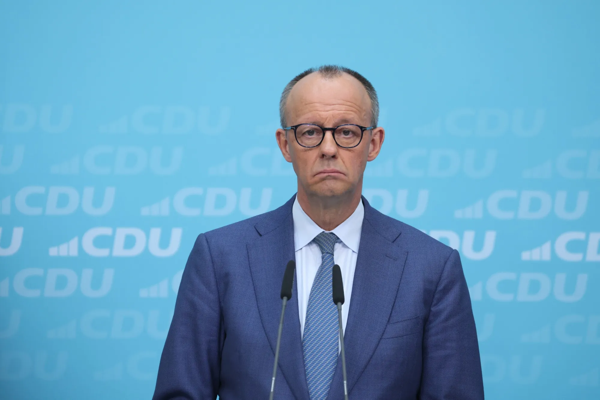 Friedrich Merz at his Christian Democratic Union party headquarters in Berlin, on March 23.