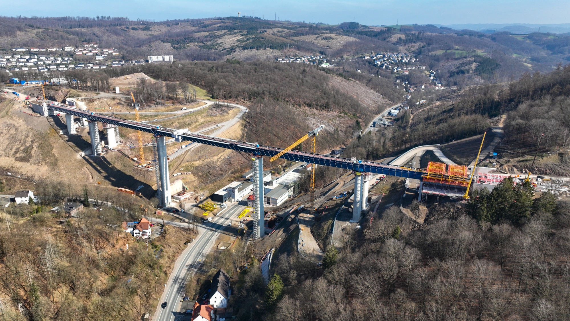 The A45 highway bridge near Luedenscheid, Germany, reopened recently following extensive construction work — shown here in March 2025. If Germany’s fiscal splurge is invested wisely, modernization efforts like this can help boost the economy’s potential. 