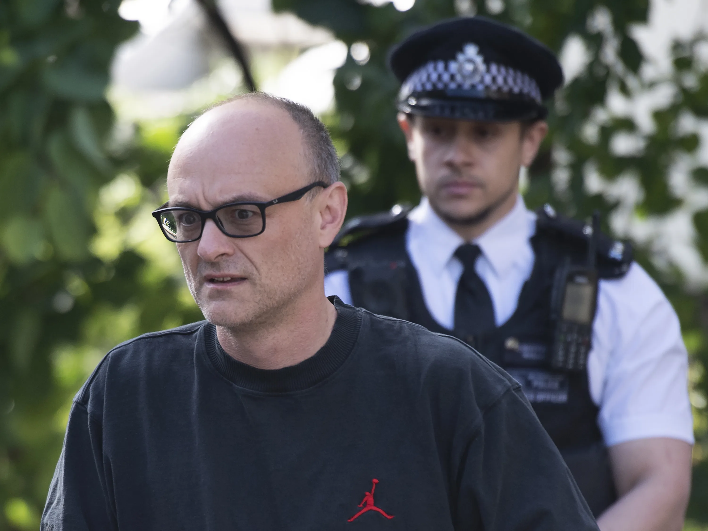 Dominic Cummings leaves his residence in London on May 28.