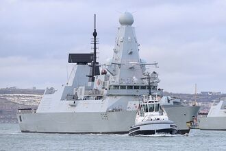 HMS Dragon Leaves Portsmouth For The Mediterranean