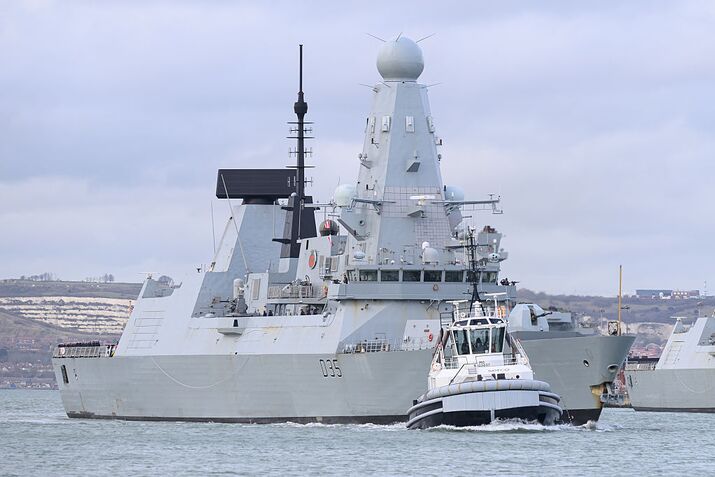 HMS Dragon Leaves Portsmouth For The Mediterranean