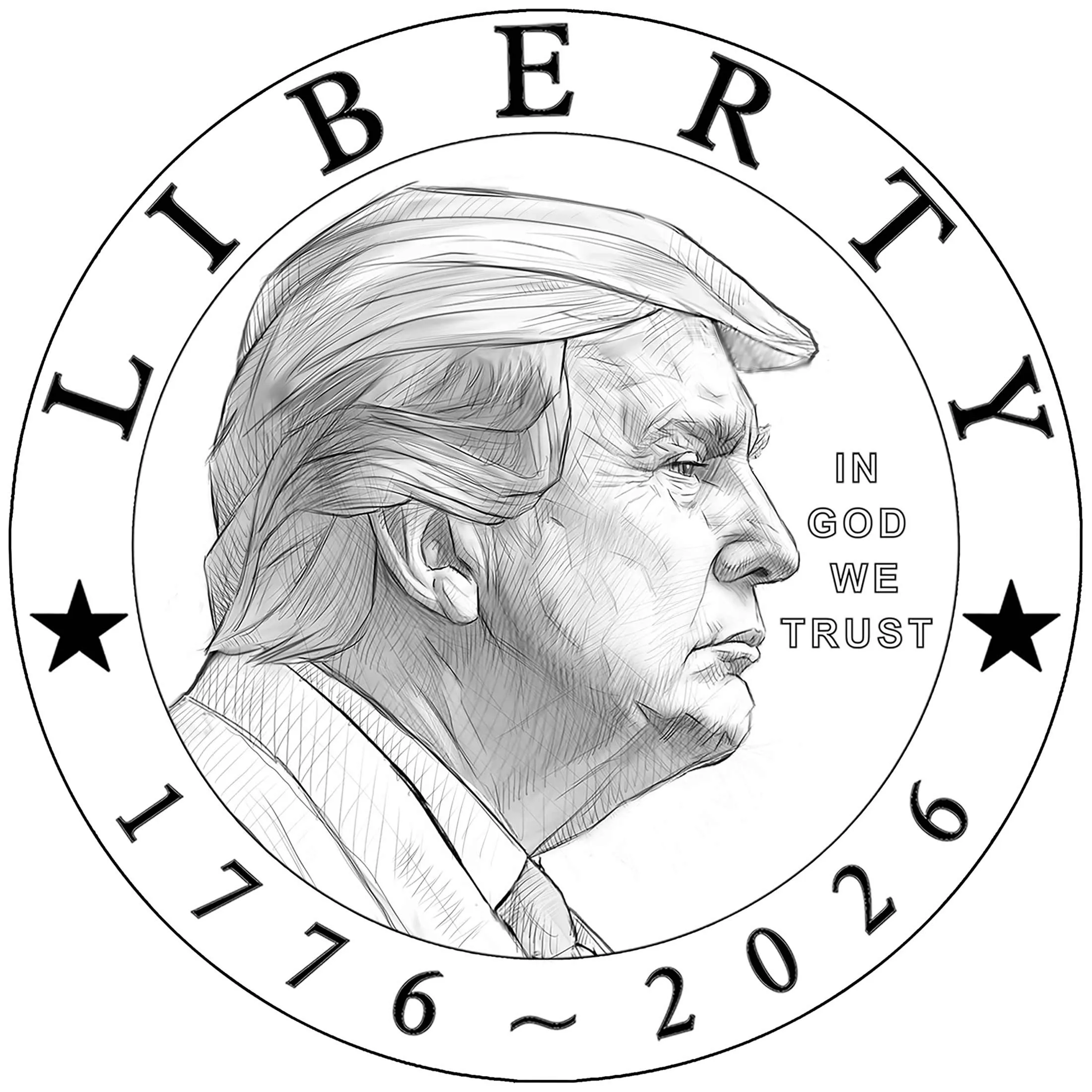 One of the proposed coins the US Treasury displayed for the country’s 250th birthday featured Trump on both sides.