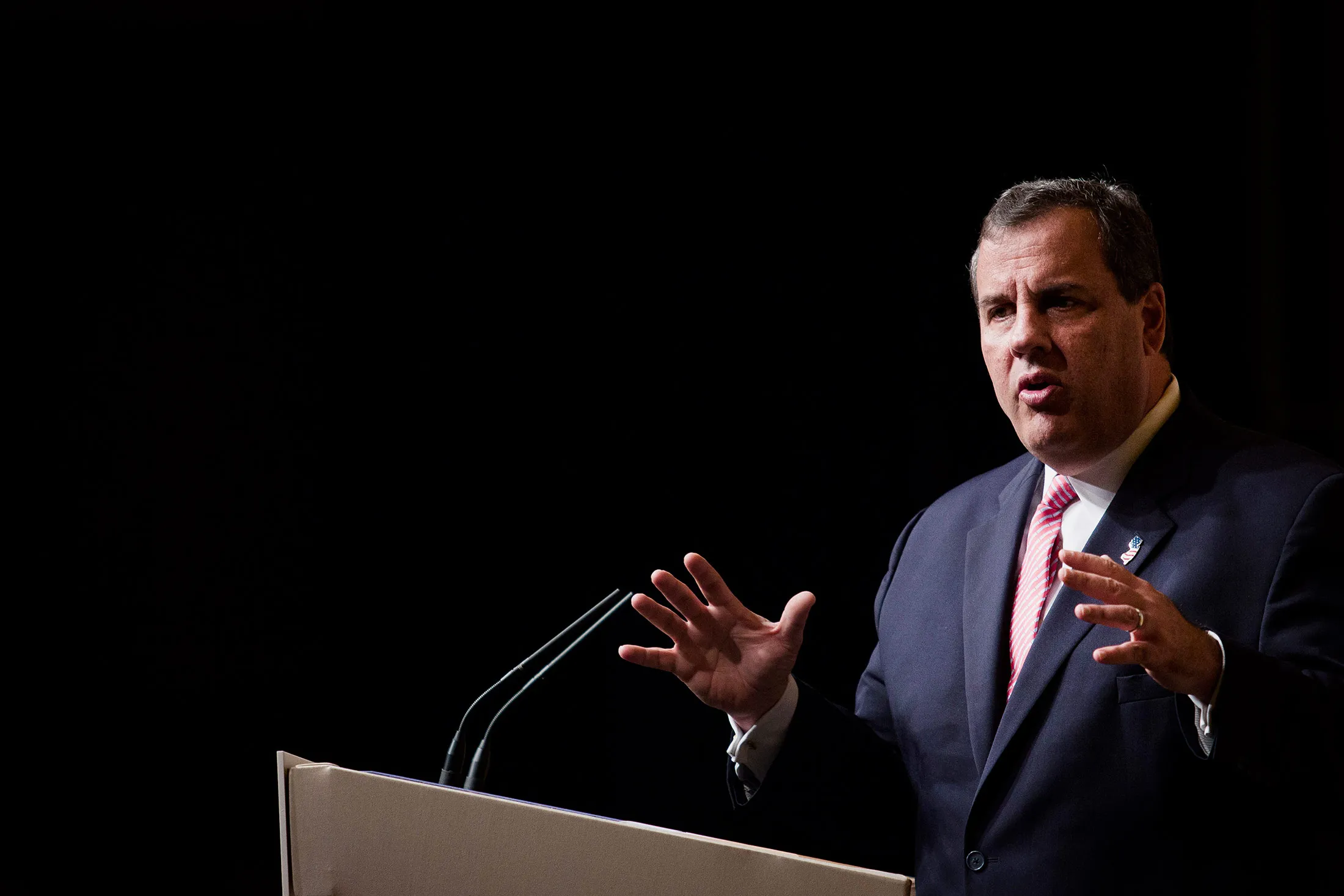 Chris Christie, governor of New Jersey, speaks during the Faith and Freedom Coalition's 'Road to Majority' conference in Washington, D.C., U.S., on Friday, June 19, 2015.
