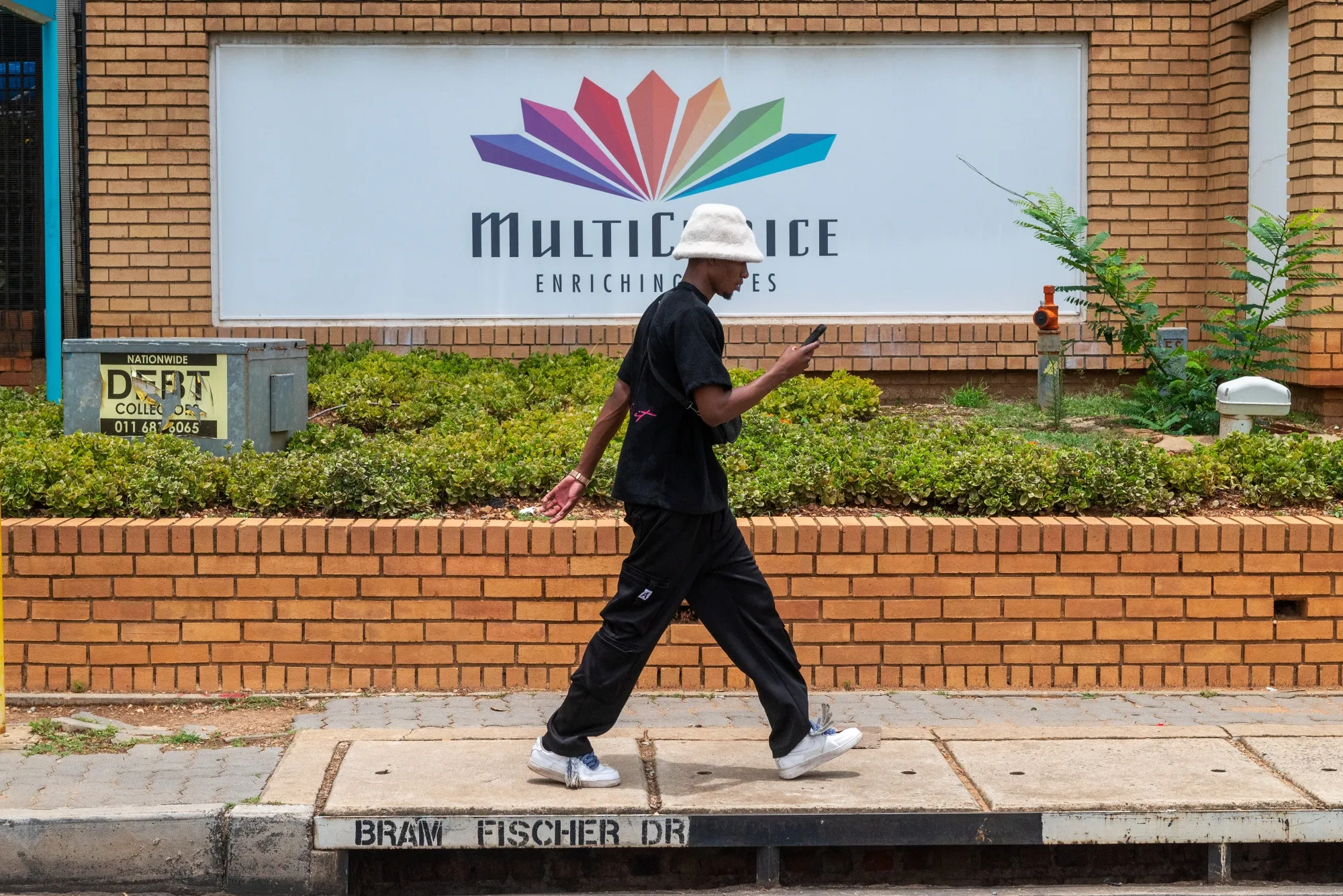 A sign near the MultiChoice Group Ltd. headquarters, in Johannesburg.