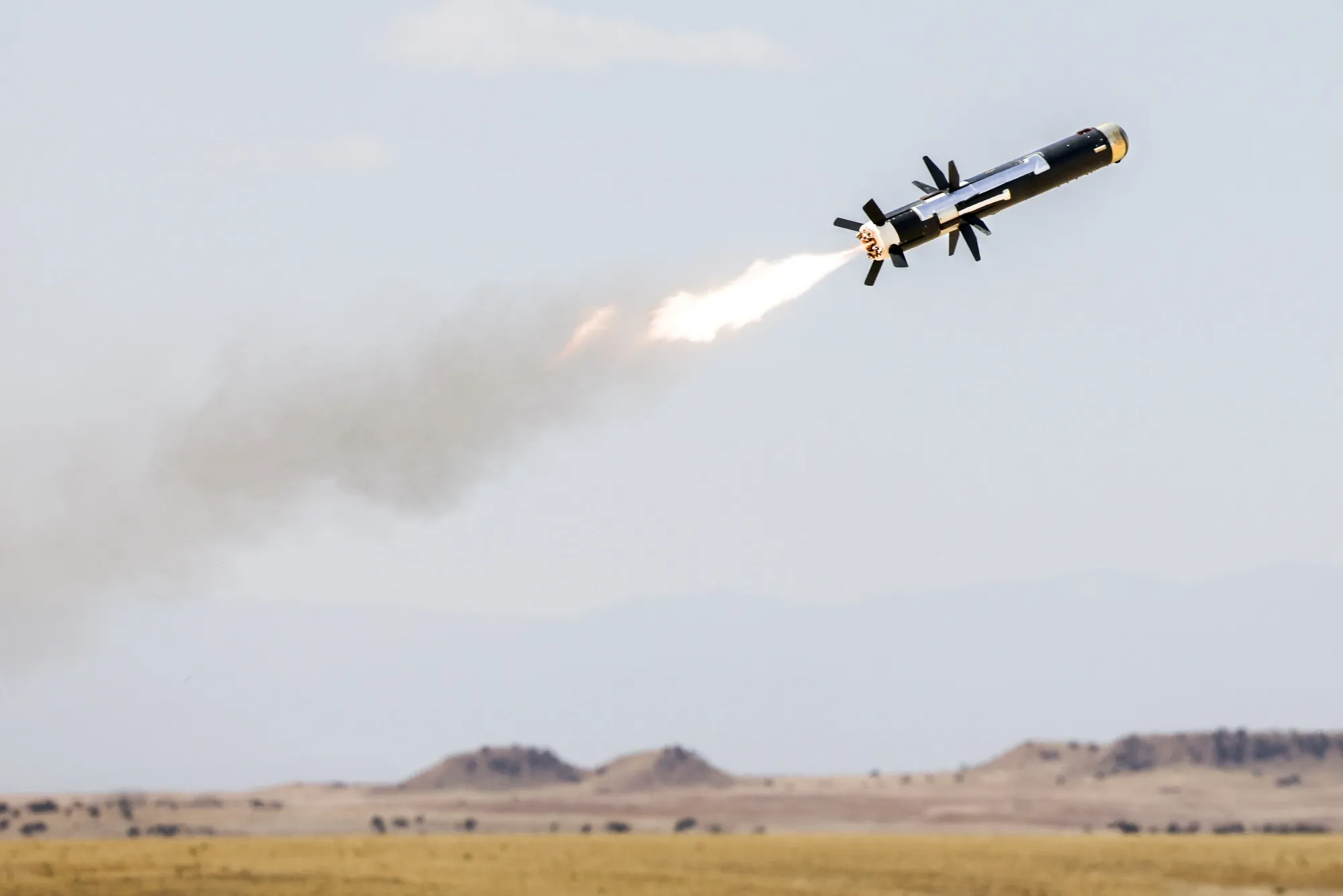 A Javelin missile fired during a live-fire training exercise in Fort Carson, Colorado.