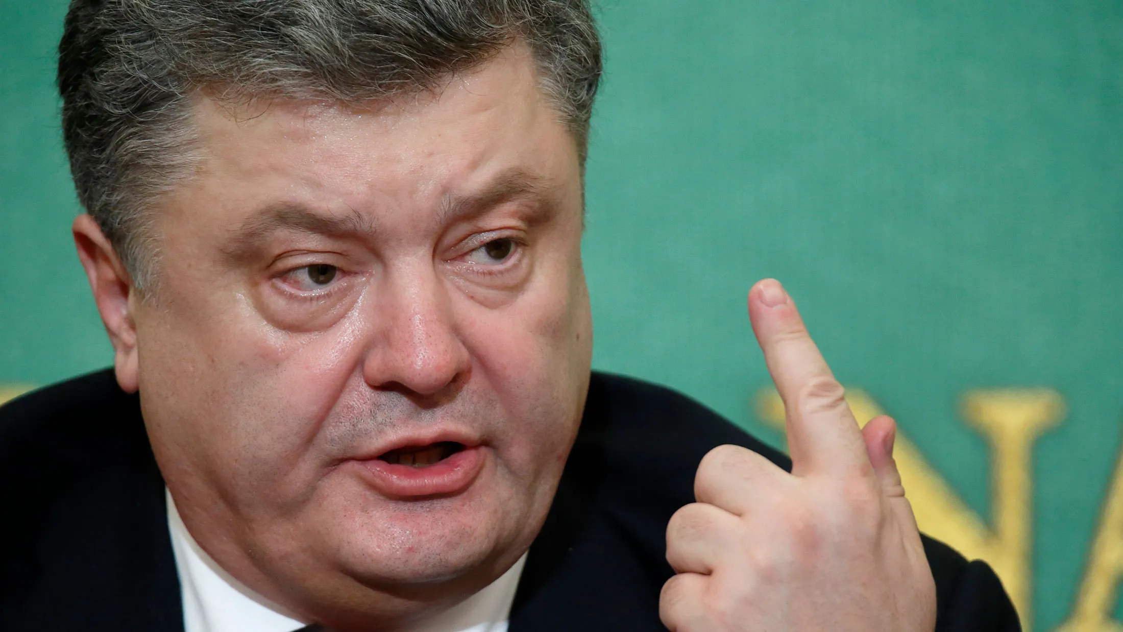 Petro Poroshenko, president of Ukraine, speaks in Tokyo on April 6, 2016.
