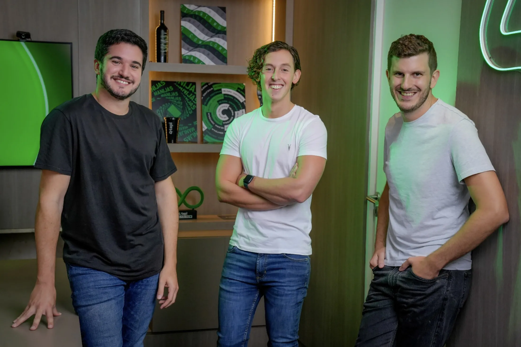 Tapi’s co-founders Kevin Litvin, left, Tomas Mindlin and Nicolas Andriano.