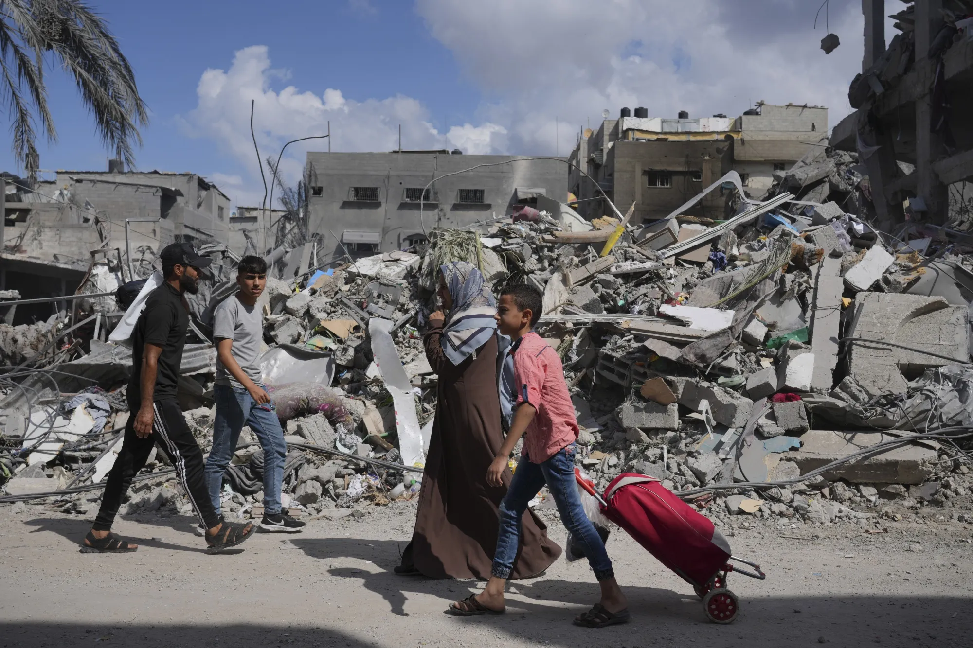 Buildings destroyed in Bureij refugee camp, Gaza Strip on Oct. 18.