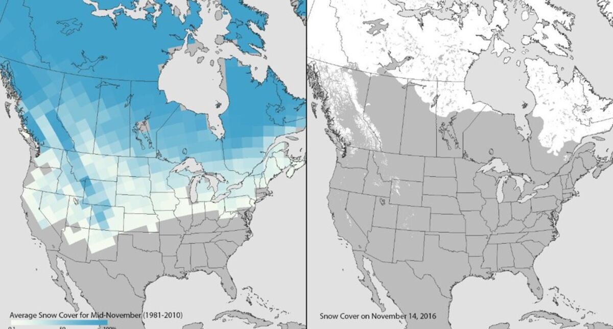 Us Snow Cover Map Snow Cover In The U.s. Reaches An All-Time Low - Bloomberg