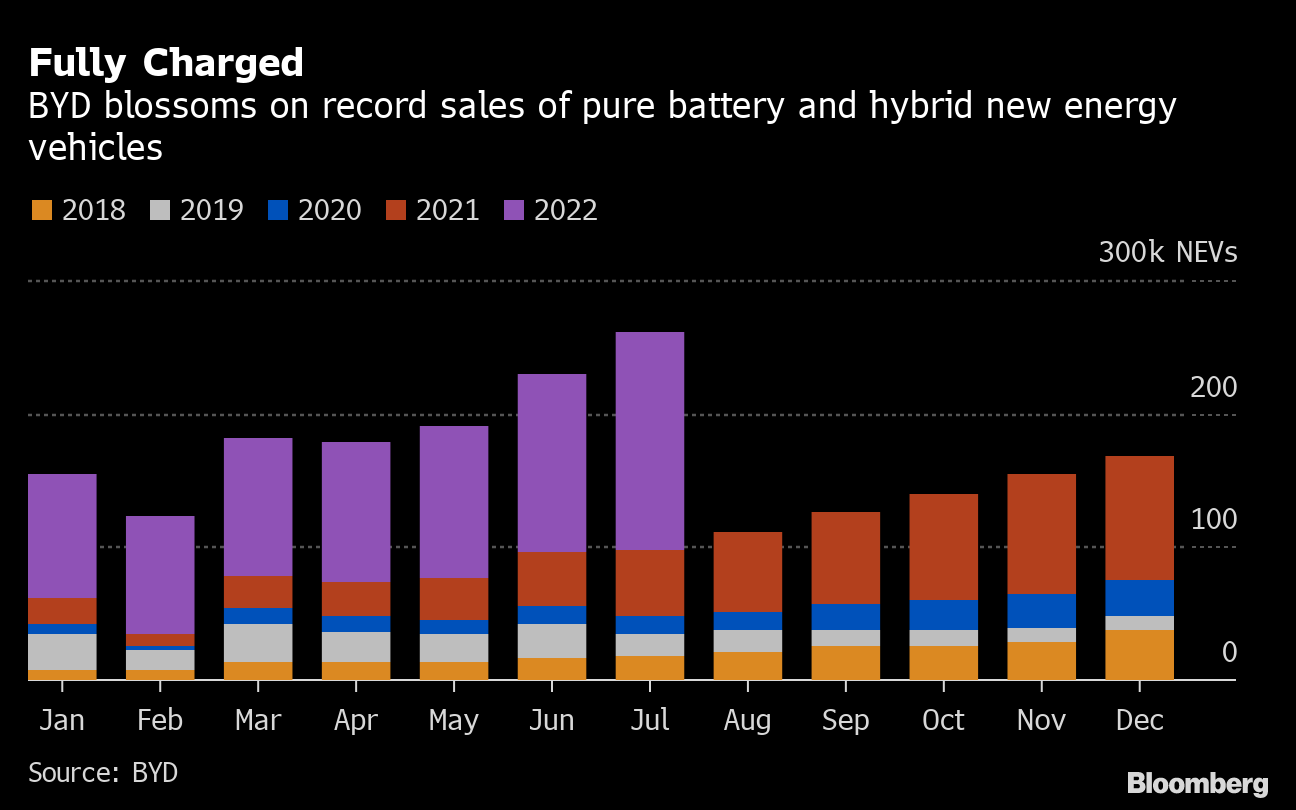 中国BYD、1－6月の純利益3倍に拡大－会社予想の上限 Bloomberg