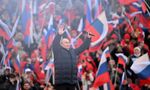 Russian President Vladimir Putin at a concert marking the eighth anniversary of Russia's annexation of Crimea in Moscow on March 18.