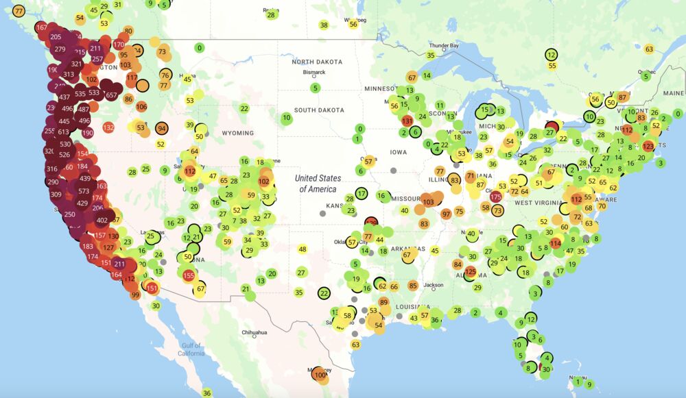 Mapping The Wildfire Smoke Choking The Western U S Bloomberg