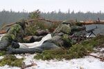 Swedish Army's Gotland regiment load a machine gun on a range on the island of Gotland. 
