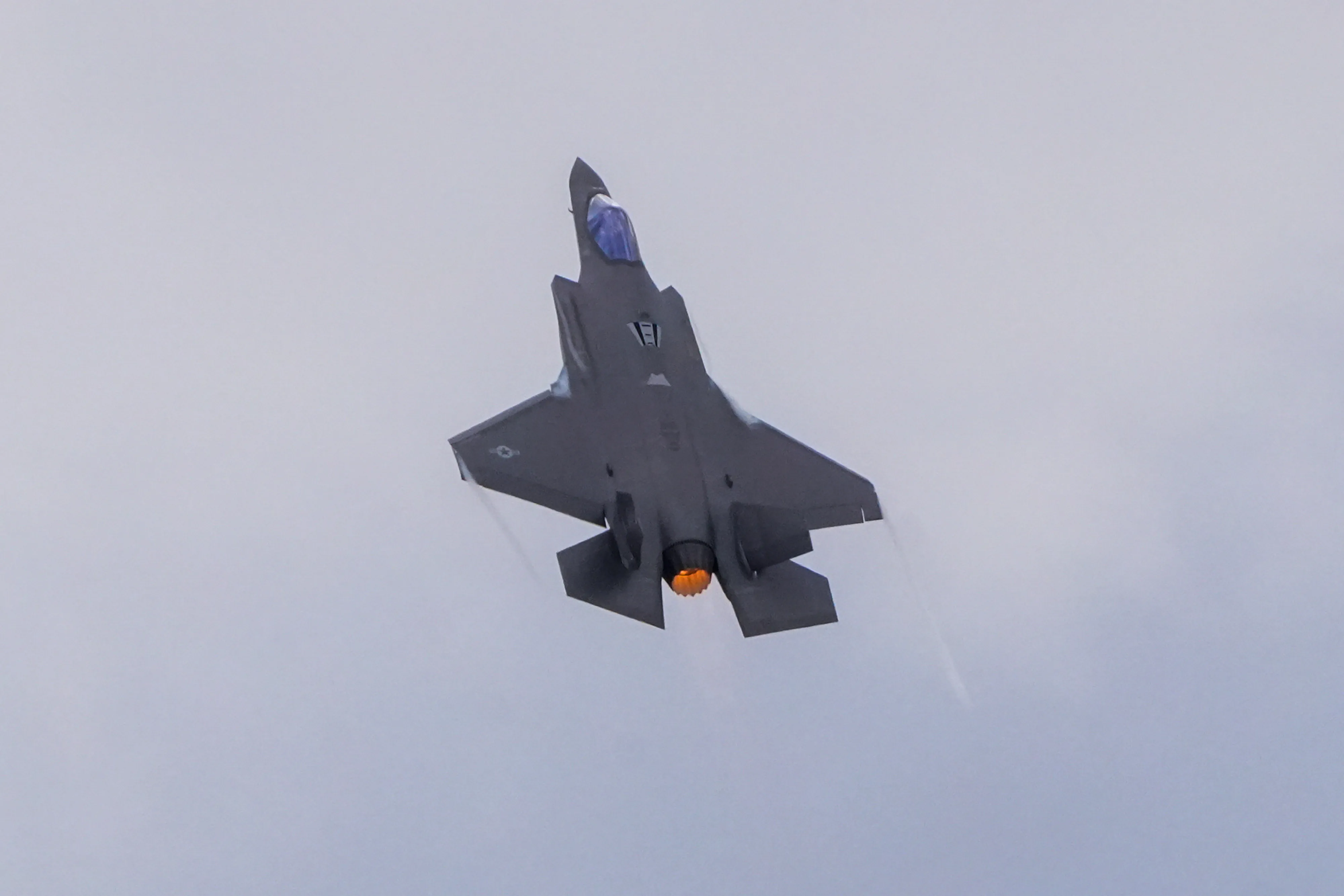 A US military Lockheed Martin F-35 Lightning during a demonstration flight at the Paris Air Show in June.