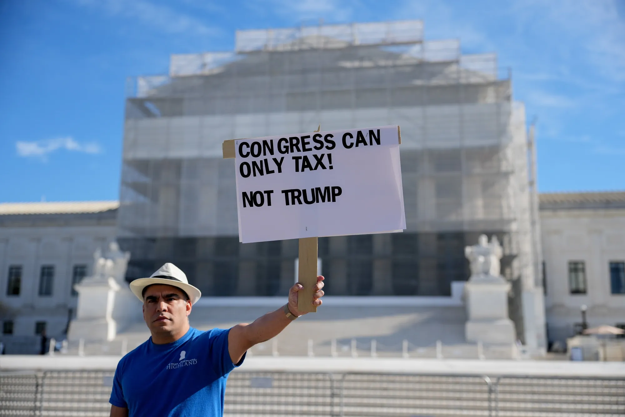 A demonstrator outside the US Supreme Court in Washington on Nov. 5.