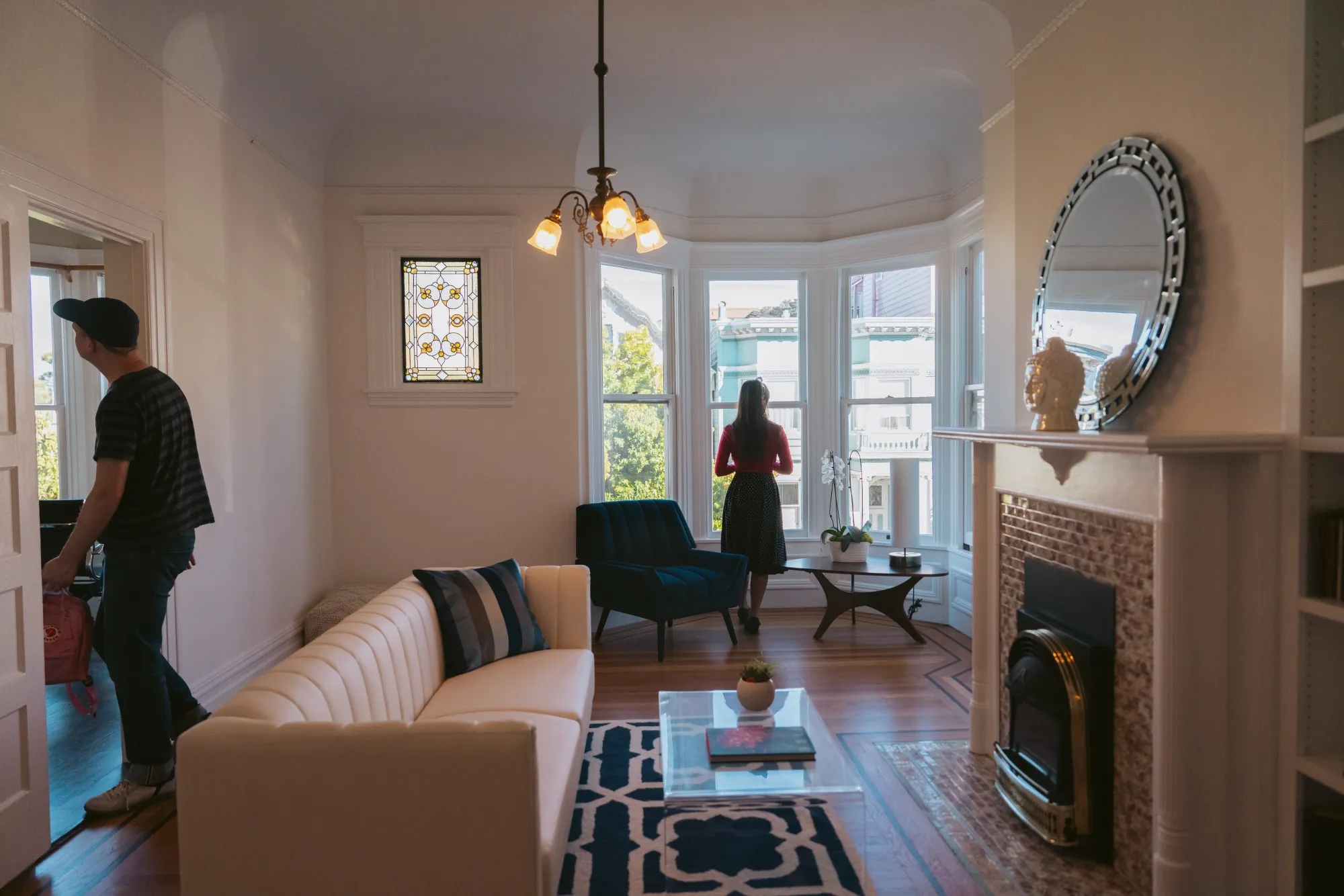 Prospective buyers attend an open house at a home in San Francisco, California.