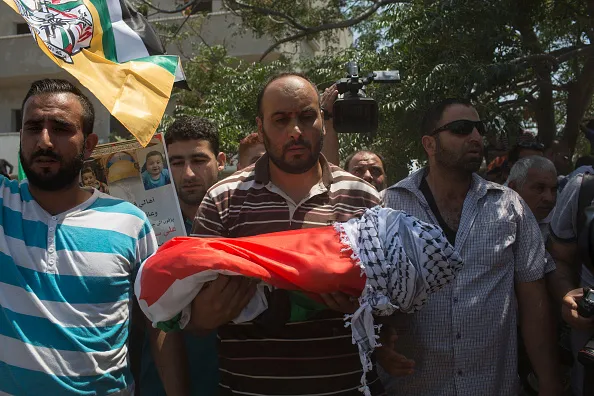 Funeral for 18-month-old Ali Dawabsheh.
