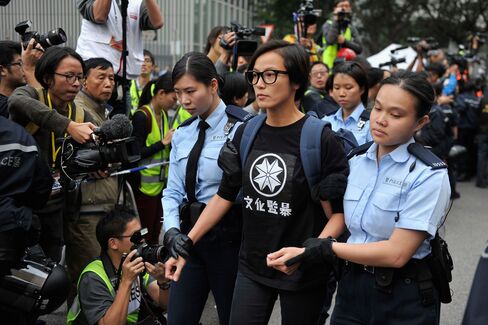 Denise Ho during the clearance of Occupy Central movement in December 2014.