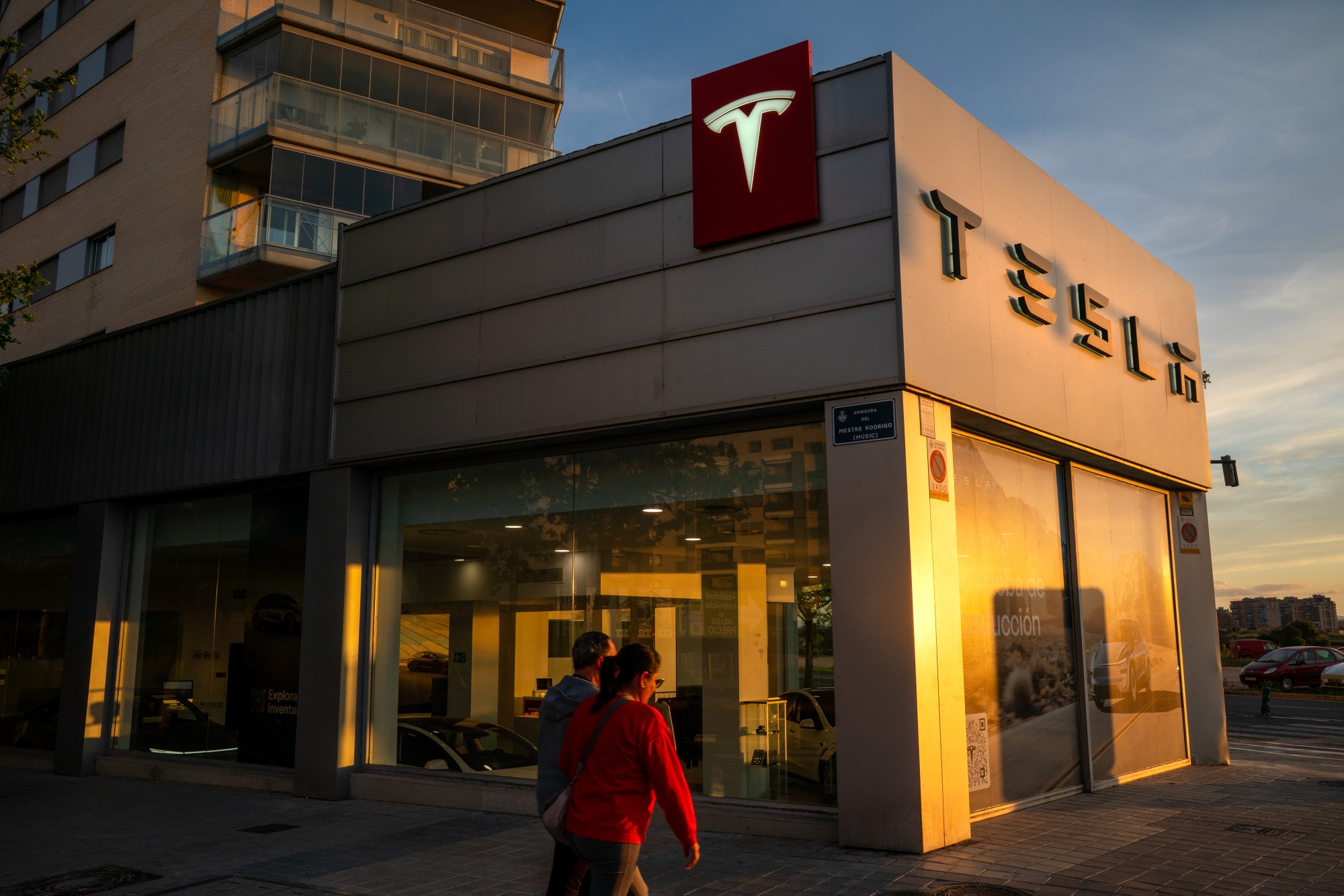 A Tesla&nbsp;dealership in Valencia, Spain.