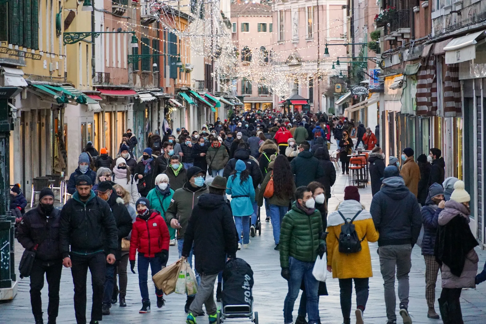 The Strada Nova, the main street that leads from Piazza San Marco to the railway station, in Venice.