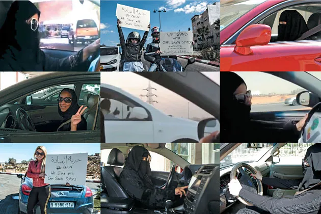 Saudi women defying the driving ban on Oct. 26: Non-Saudis cheer them on
