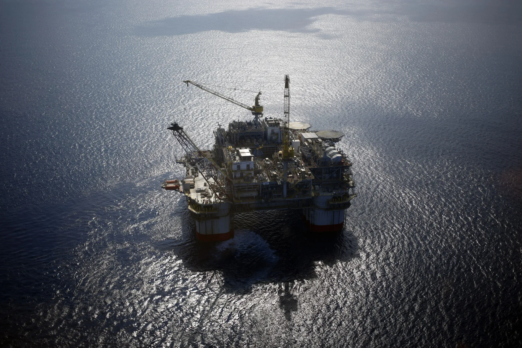 An oil platform platform in the Gulf of Mexico off the coast of Louisiana.