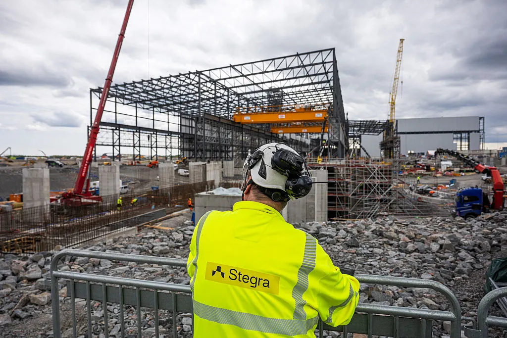 The construction site of Stegra’s green steel plant in Boden, northern Sweden.