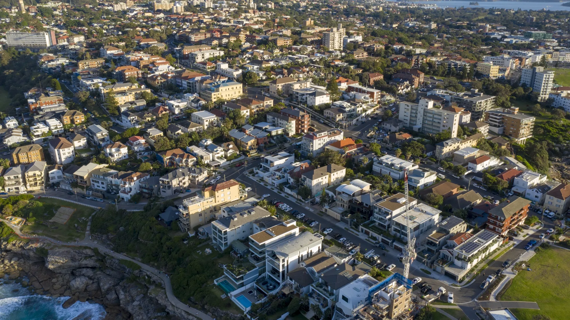 The suburb of Bondi during sunrise in Bondi, Australia.&nbsp;