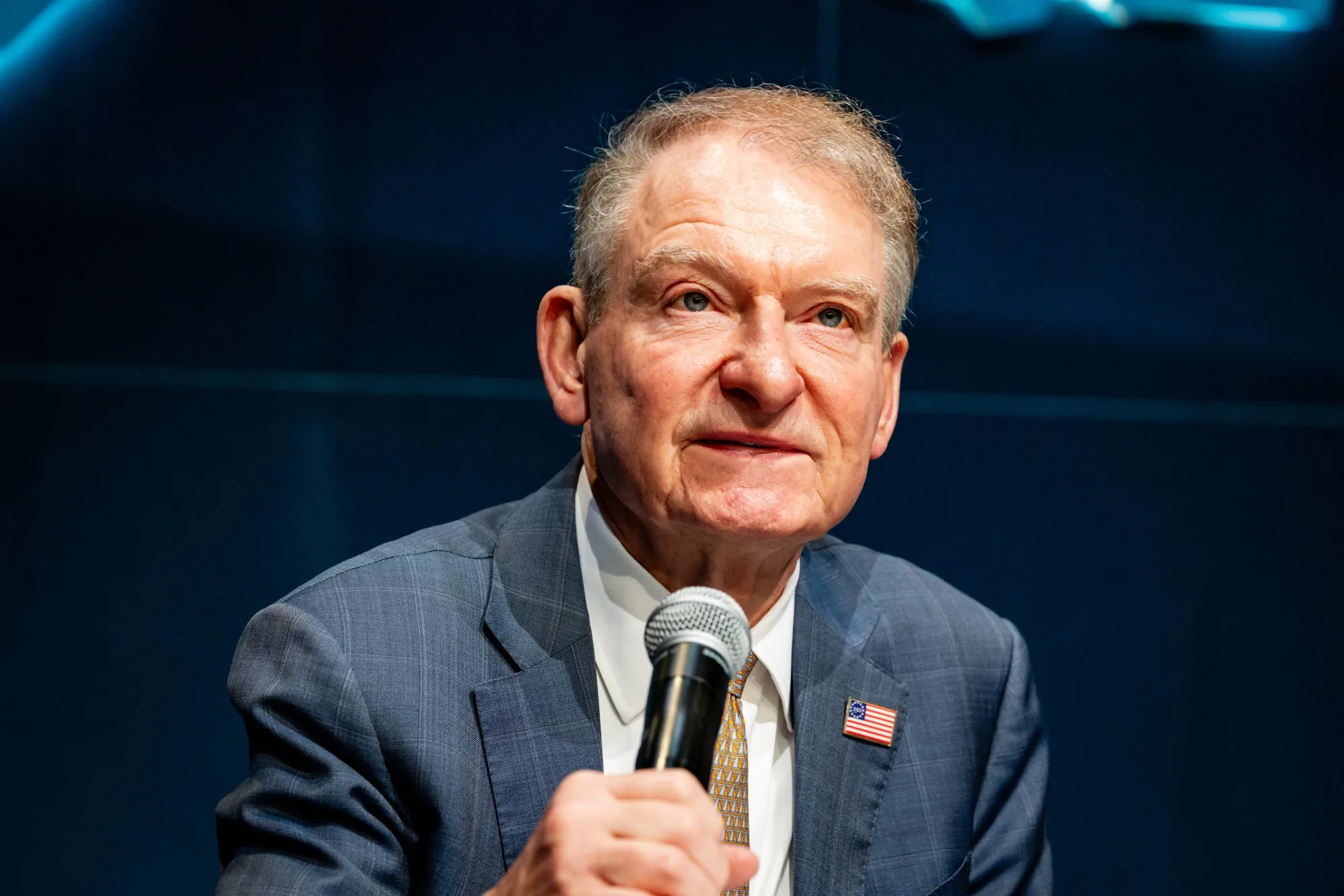 Paul Atkins speaks during the Boom Belt event in Miami on April 7.