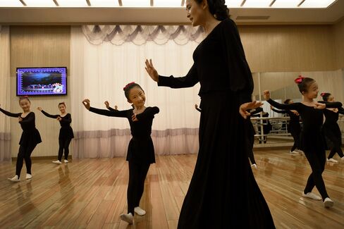 Young dancers at the Mangyongdae Children’s Palace.