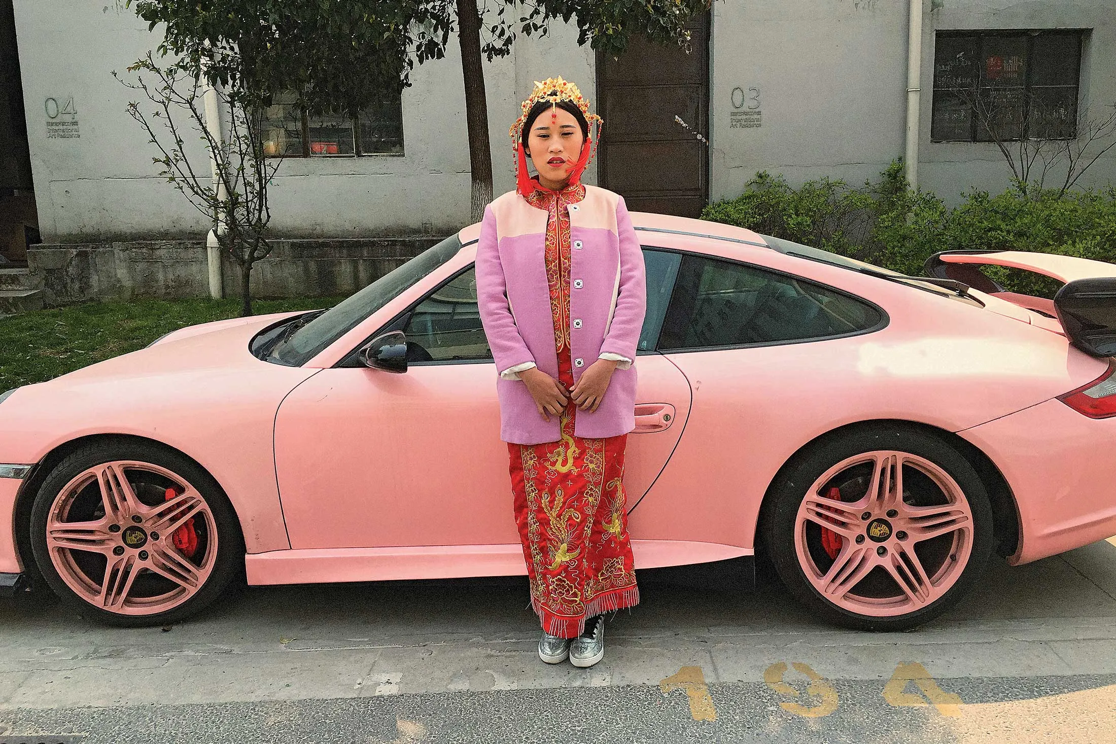 A Porsche driver in Shenzhen.
