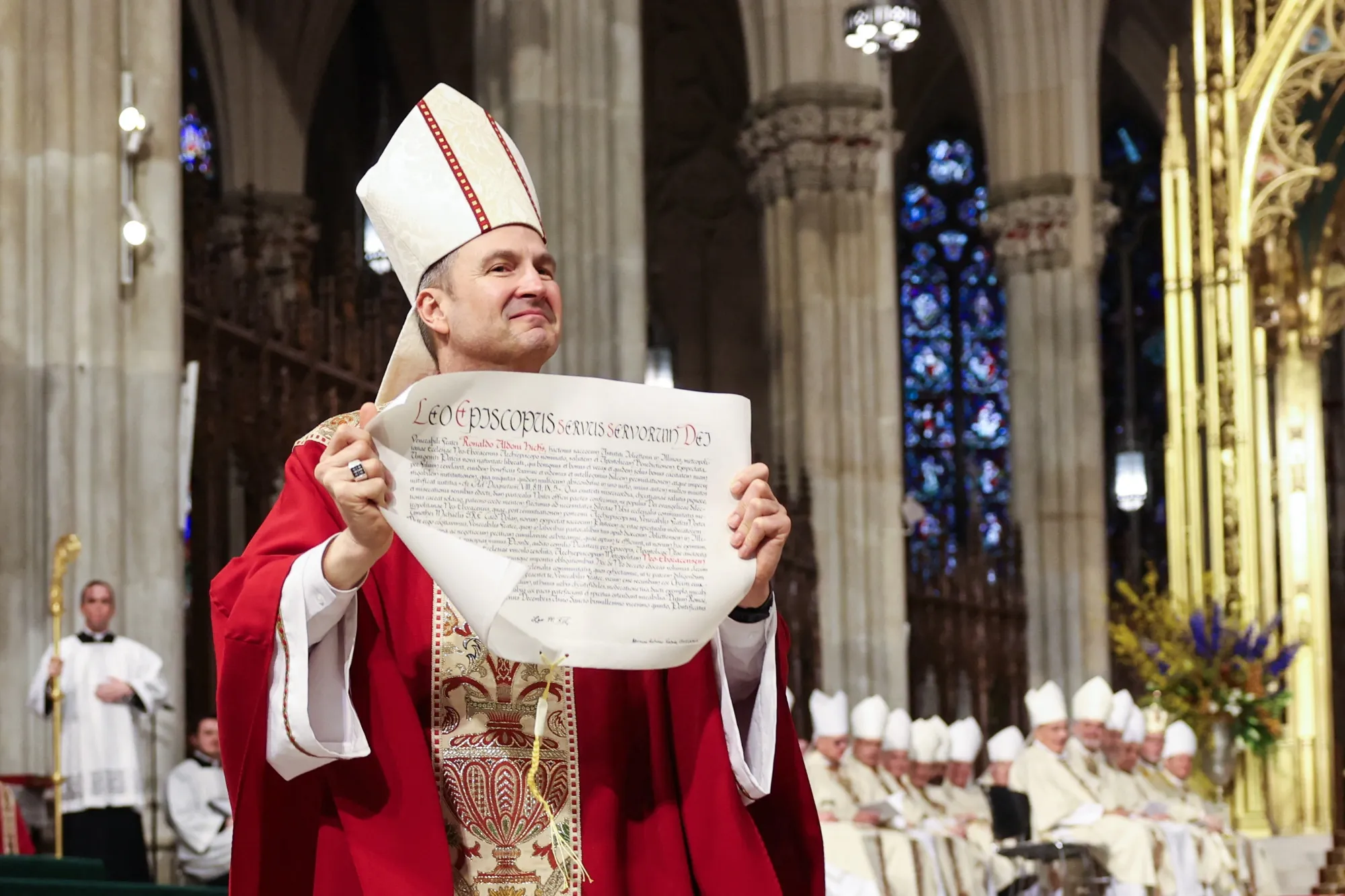 Ronald Hicks is installed as the 11th Archbishop of New York at St. Patrick's Cathedral in New York on Feb. 6.