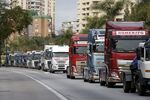 Truckers demonstrate against fuel price increases in Malaga, Andalusia, Spain, on March 17.