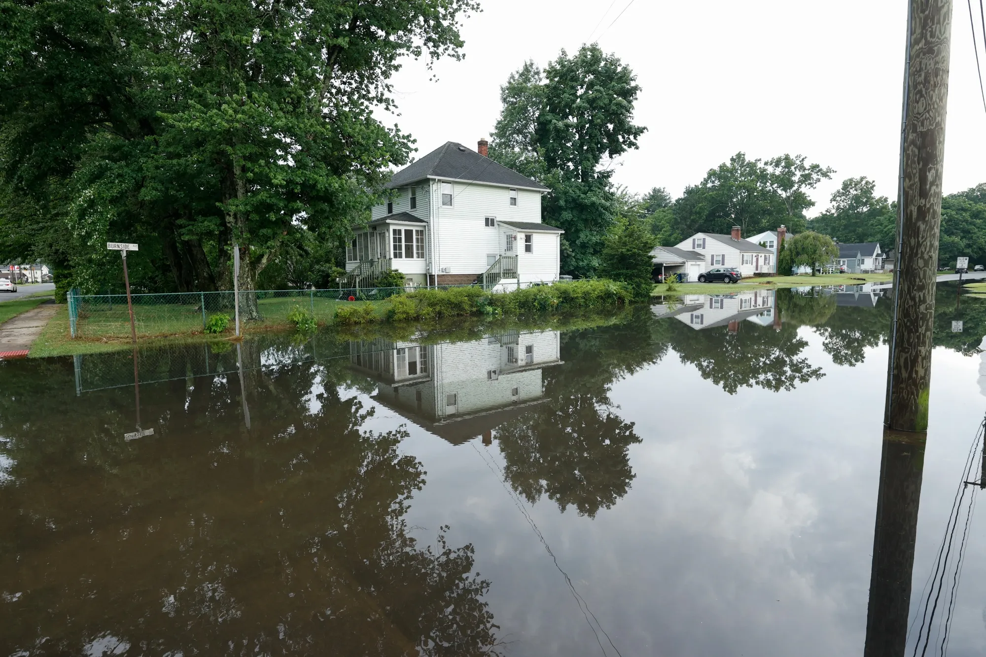 A flooded area after a thunderstorm in Connecticut in June, 2024.&nbsp;