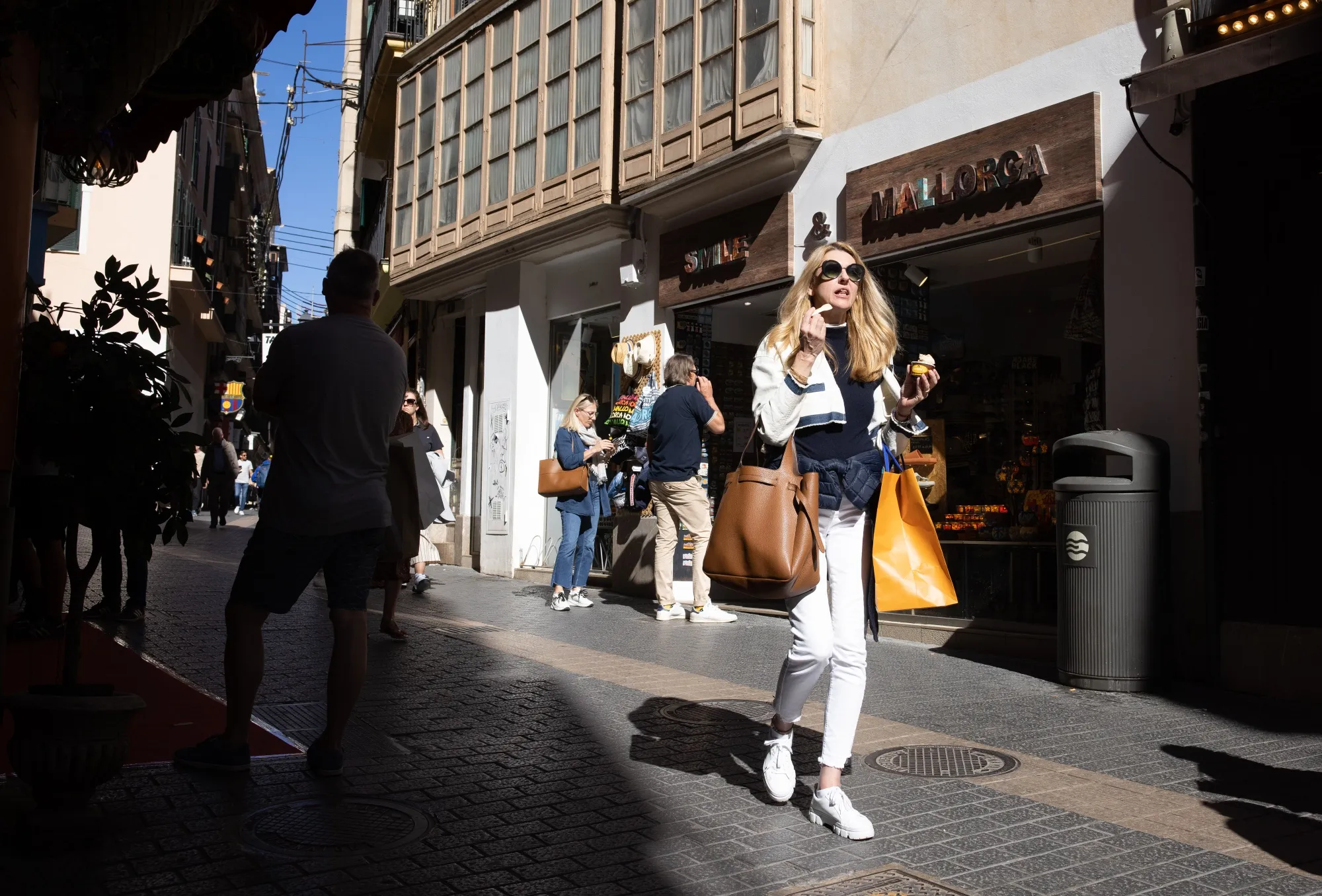 Shoppers in Palma, Mallorca, Spain.