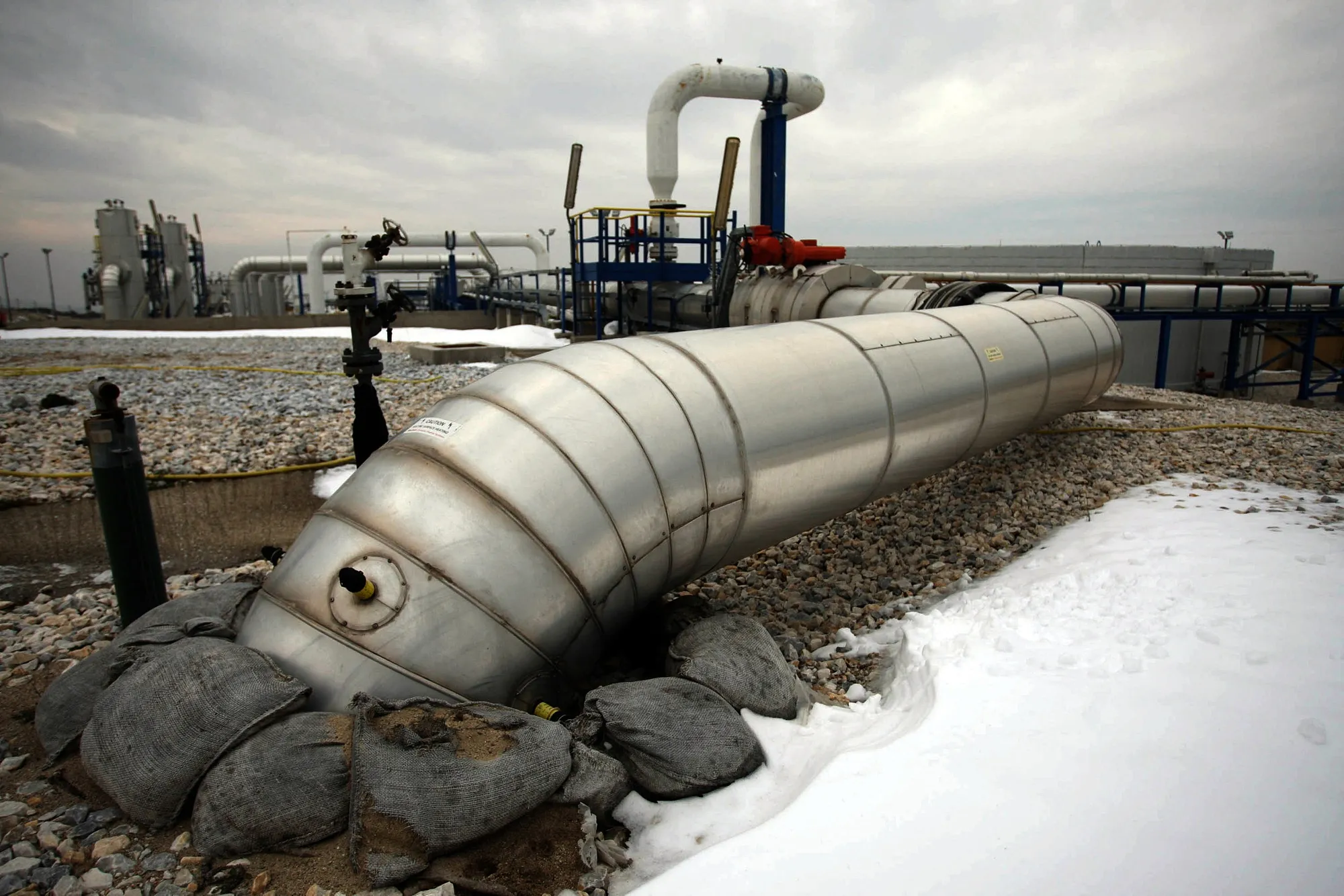 A gas pipeline in northern Greece.