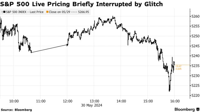 S&P 500 Live Pricing Briefly Interrupted by Glitch