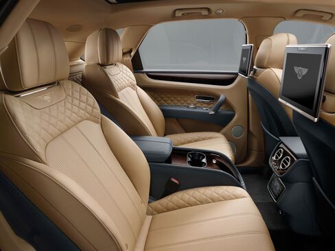 The Bentayga features quilted stitching throughout.