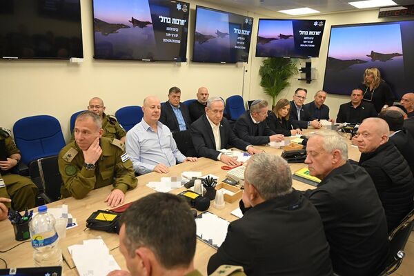 Israeli war cabinet meeting in Tel Aviv