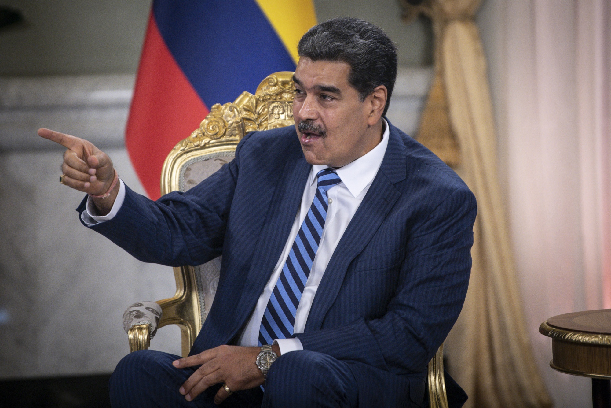 Nicolas Maduro, Venezuela’s president, during an official event at Miraflores Palace in Caracas, on Aug. 16, 2023.