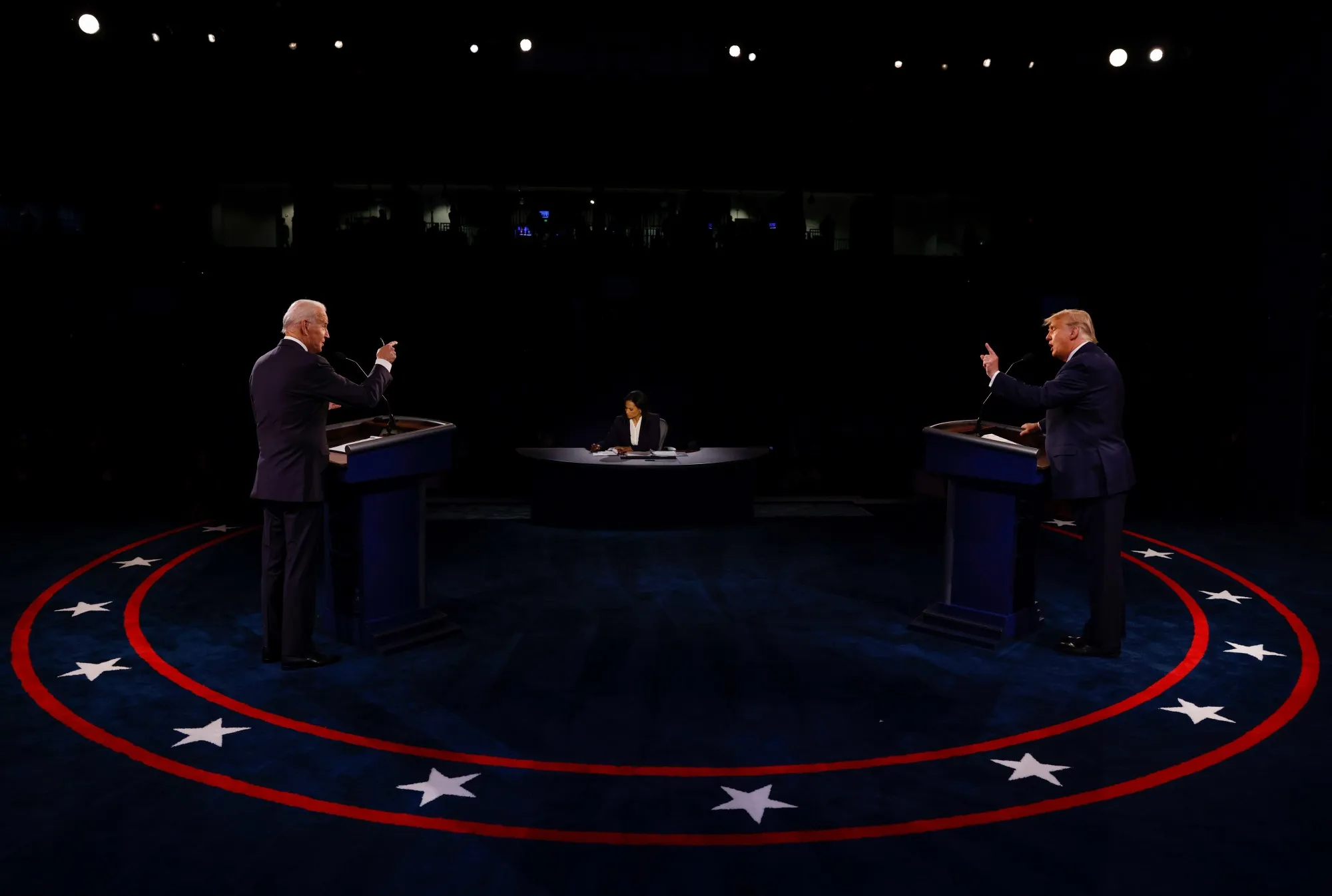 Biden and Trump sparred over North Korean policy at their final debate, with the president trumpeting his personal diplomacy -- including three meetings with leader&nbsp;Kim Jong Un&nbsp;-- for preventing a war.