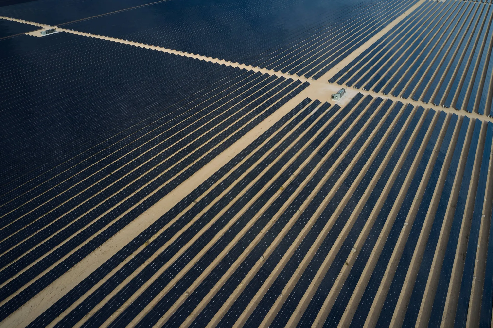 A solar farm&nbsp;in San Bernardino County, California.