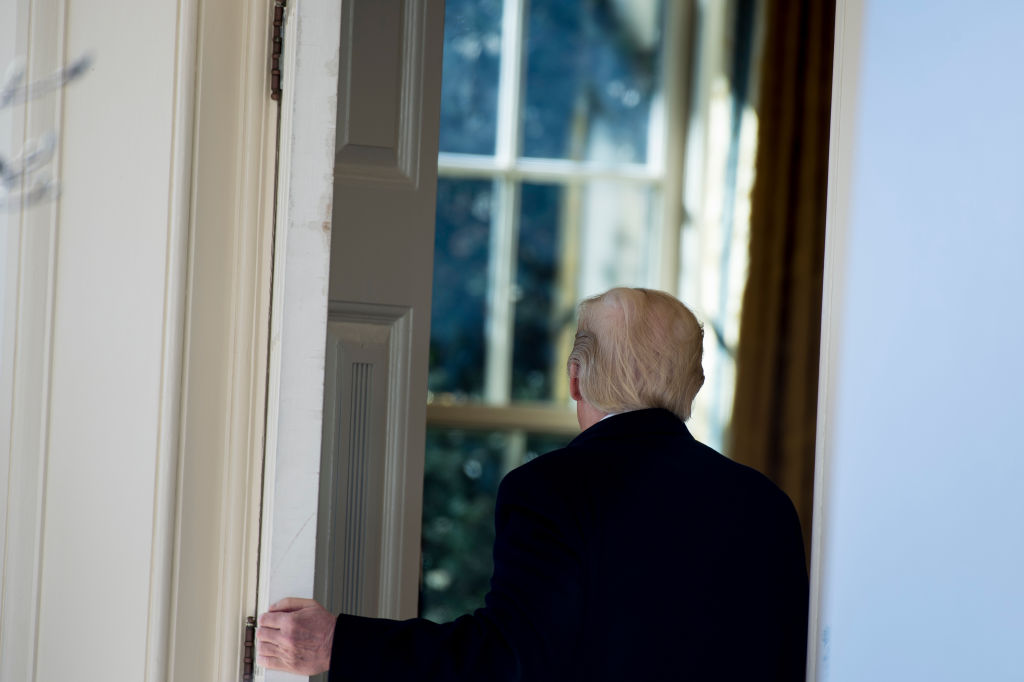 President Donald Trump, checking out.