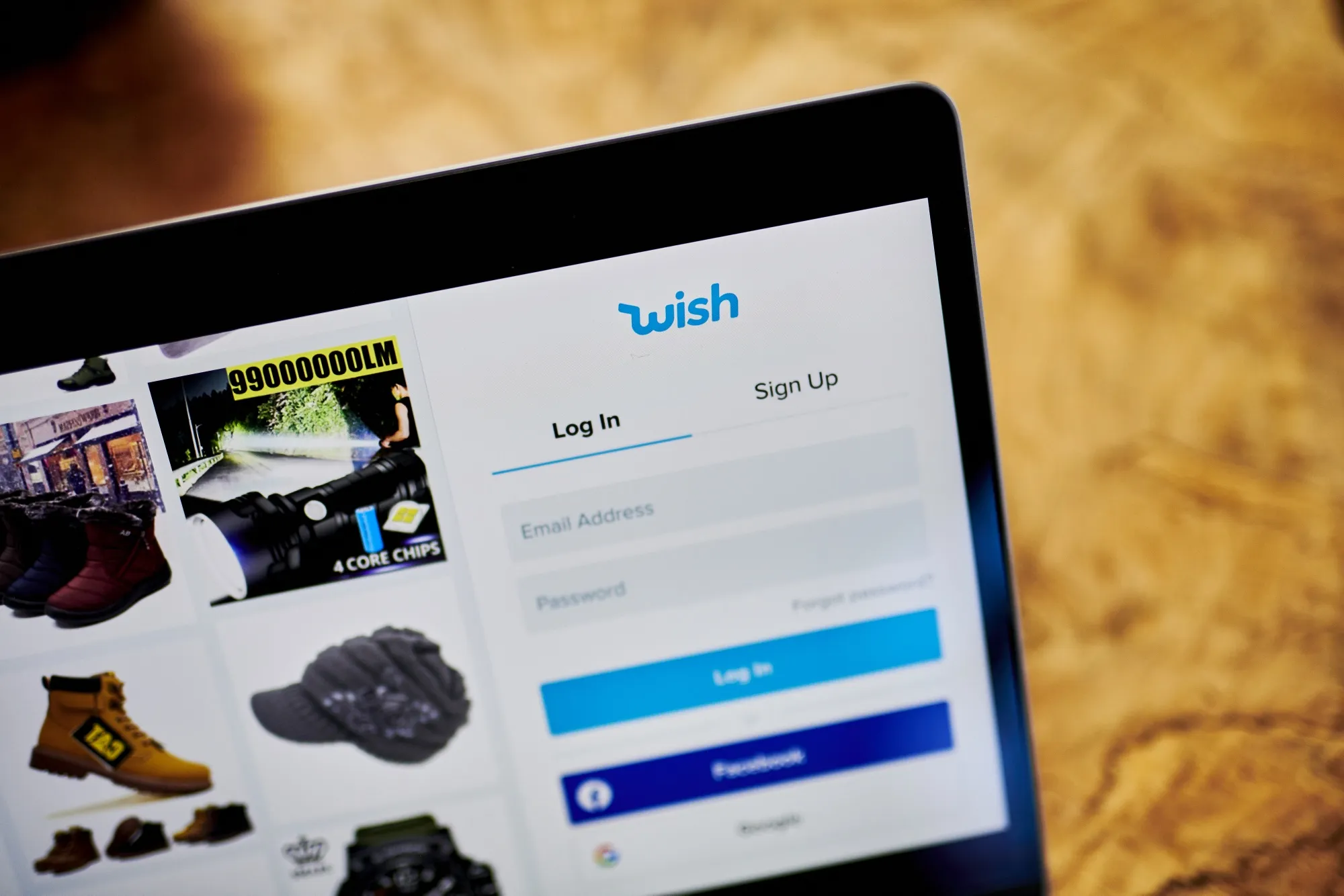 The Wish website.