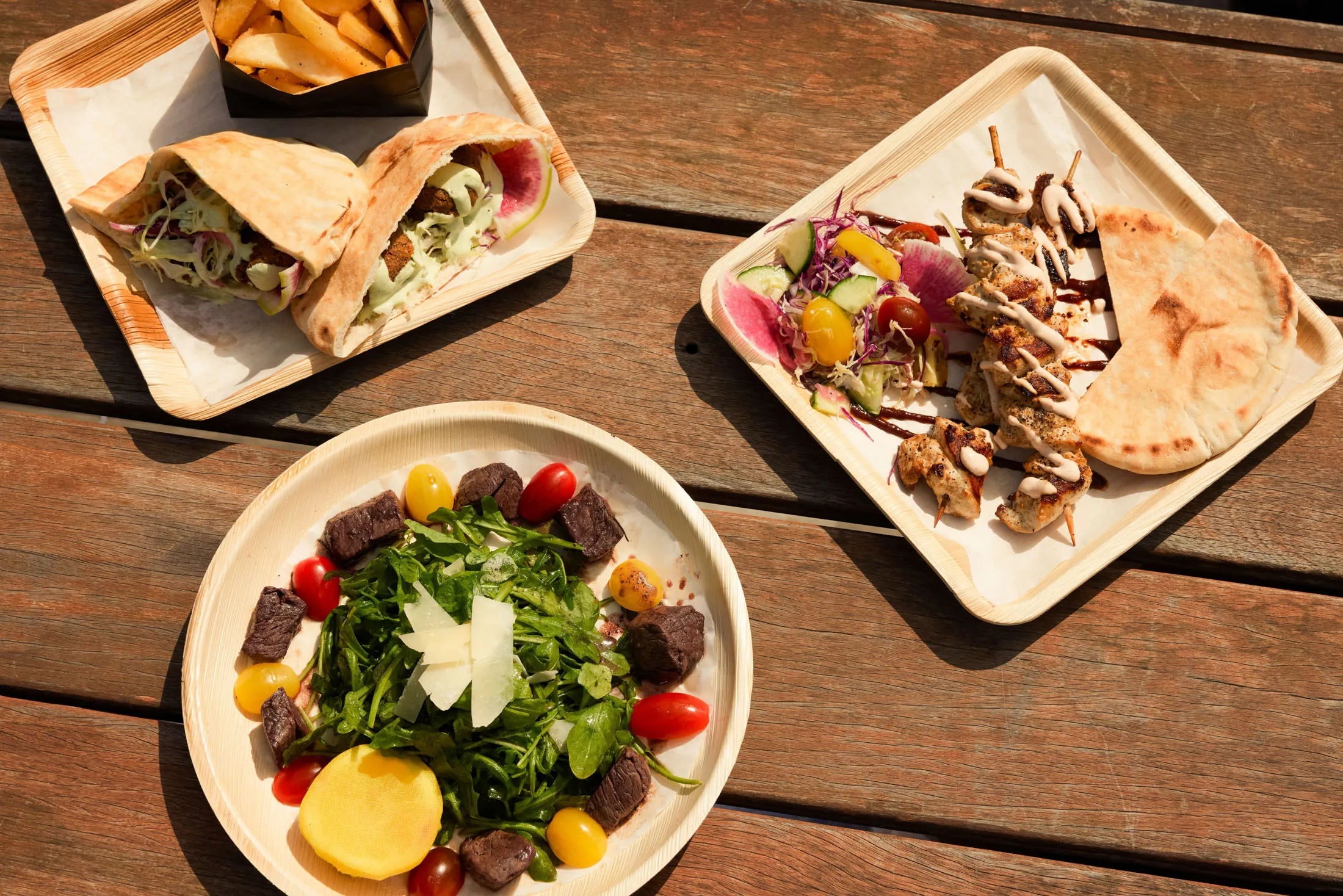 A selection of dishes that will be on the Greek-inspired menu at Montauk Beach House Bar &amp; Grill.