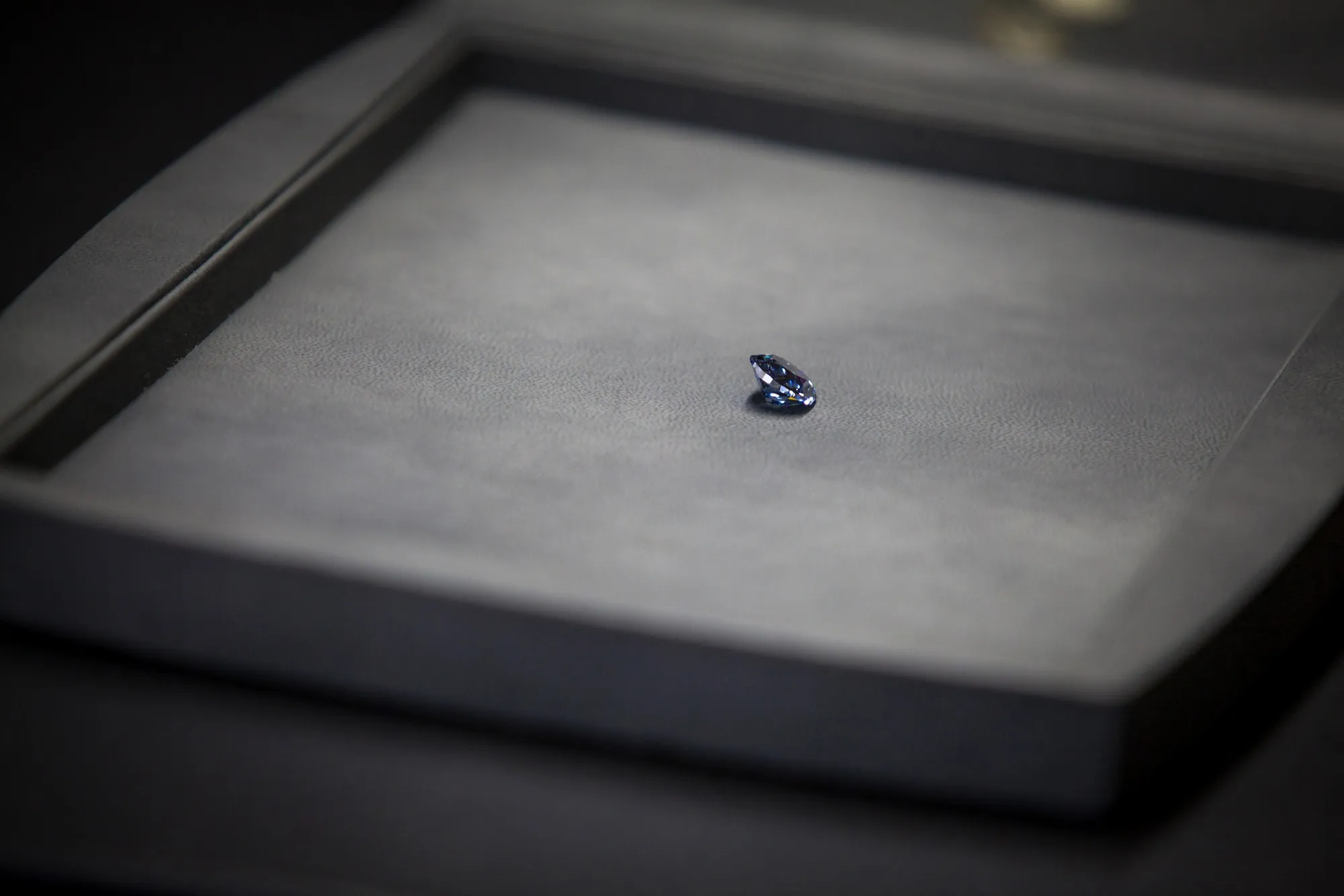 A blue diamond previously recovered from the Cullinan mine in South Africa.&nbsp;Blue stones are among the rarest and most valuable and can fetch record prices.
