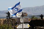 An Israeli flag flies in the Golan Heights. 