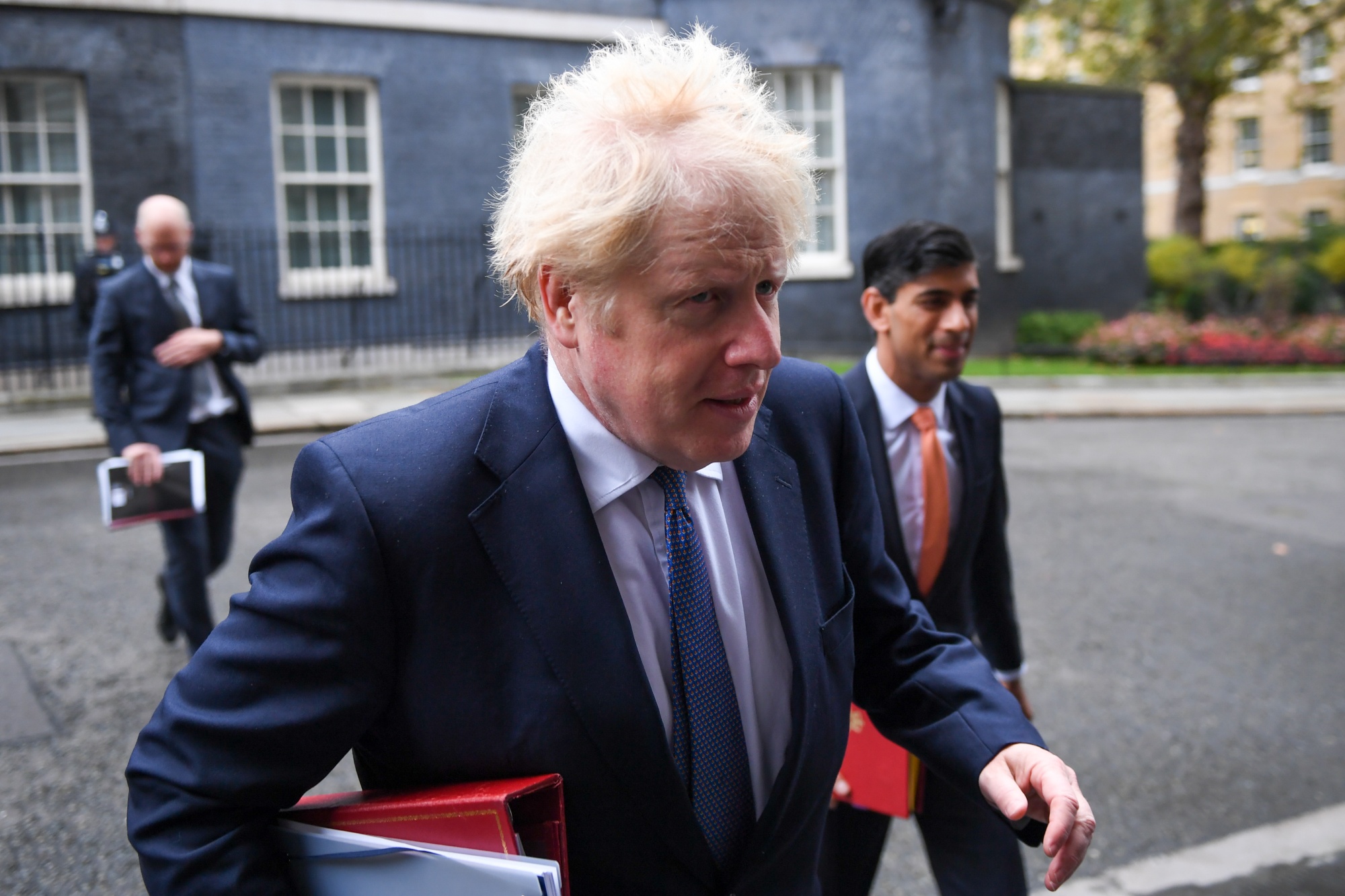 Boris Johnson&nbsp;arrives for a weekly meeting of cabinet ministers in London, on Oct. 13.