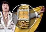 Elvis wearing the diamond-studded gold watch.&nbsp;