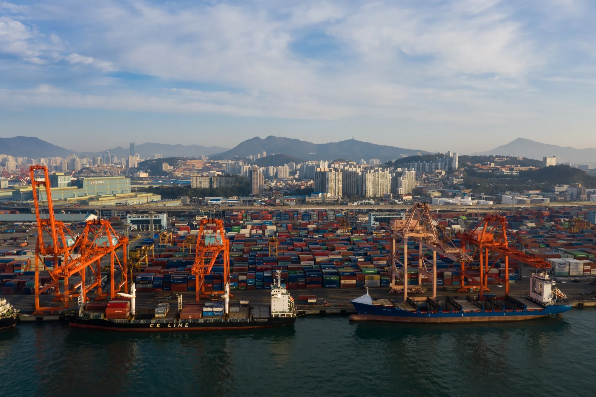 Operations at Busan Port Terminal As Virus Grip on Economy Eases